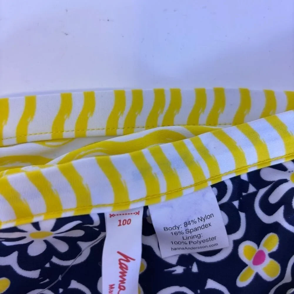 New Hanna Andersson Yellow & White & Blue Floral Reversible Swimsuit Bottoms‎ 4T